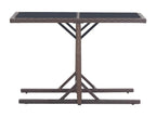 Table de jardin Marron 110x53x72 cm Verre et résine tressée HGPZ64414