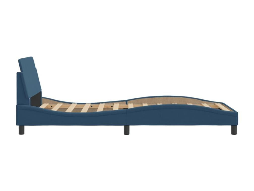 Cadre de lit avec tête de lit Bleu 100x200 cm Tissu THZC40801