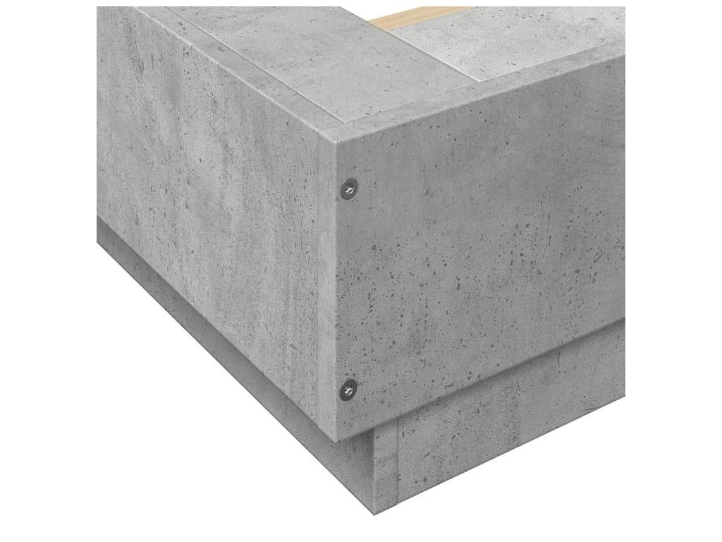 Cadre de lit avec Cosymeubères LED gris béton 140x190 YMVA71691