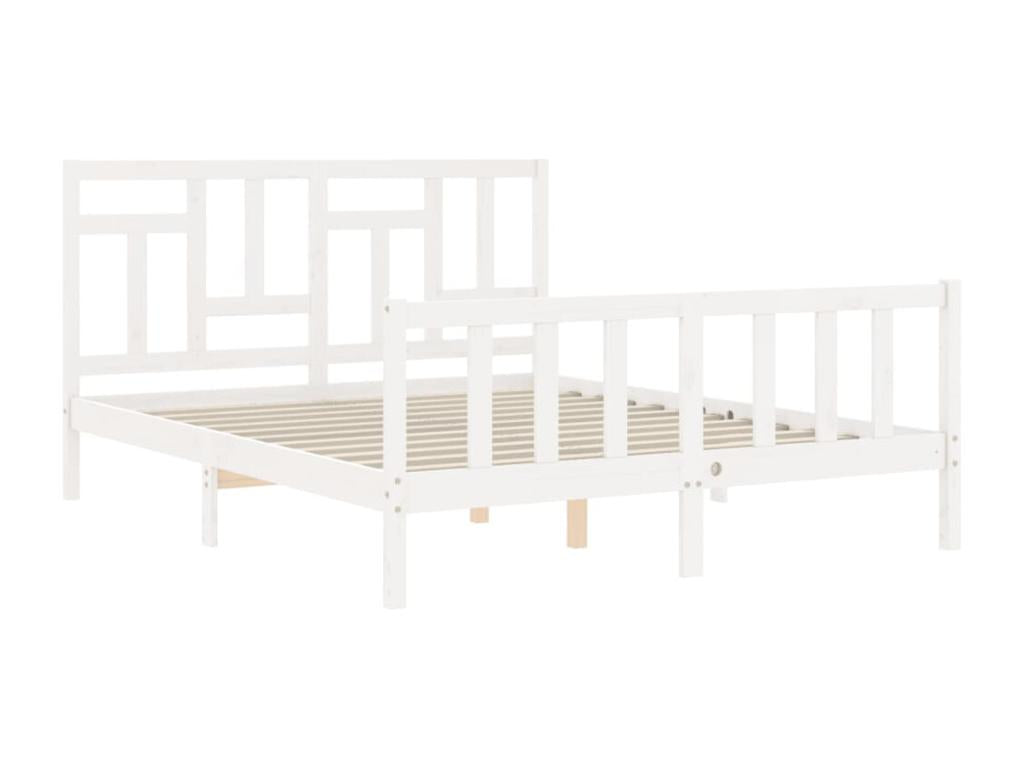 Cadre de lit sans matelas blanc bois de pin massif CYCU74998