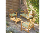 Salon de jardin vert de gris Cosymeub en bois d'Cosymeub 4 places- avec coussins en polyester- un canapé- une table- deux fauteuils MGKR76299