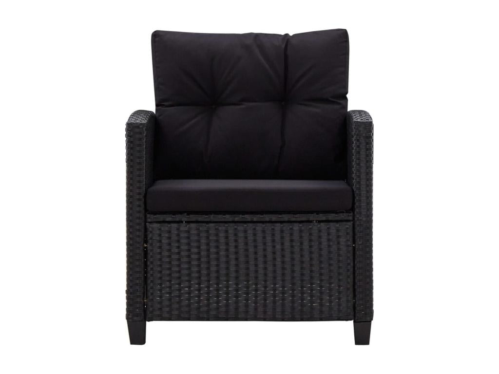 Canapés de jardin 6 pcs avec coussins Résine tressée Noir IGYB58789