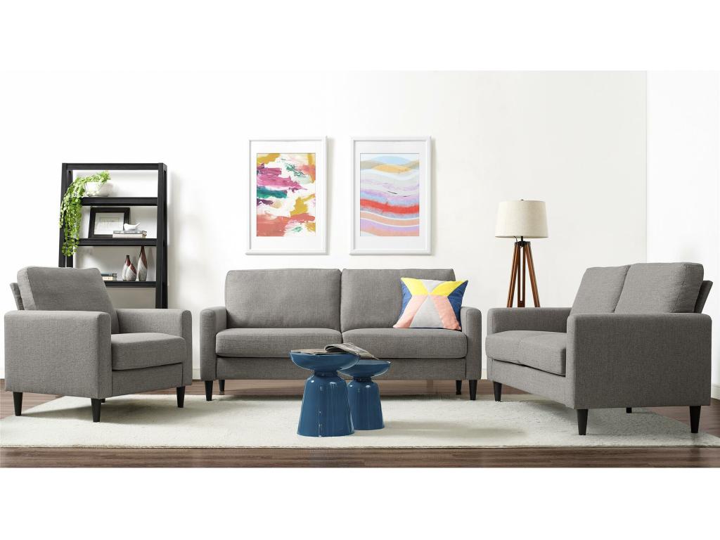 Kaci - Canapé 2 places en gris lin IDWE46127