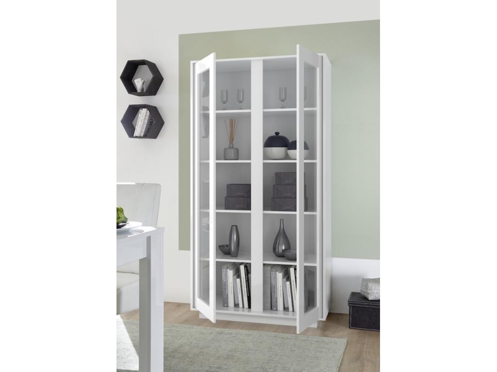 Vitrine ICE blanc laqué 92x179x43 cm OWHD10802