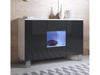 Bahut Buffet bas pour Salon Salle à manger en Blanc et Noir avec LED 120x40x82cm Cosymeub A2 MFQI12987
