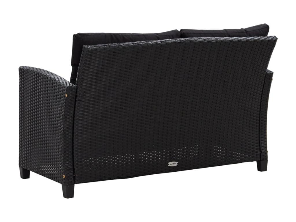 Canapés de jardin 6 pcs avec coussins Résine tressée Noir IGYB58789