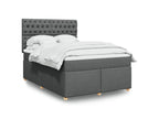 Sommier à Cosymeub de lit avec matelas Gris foncé 160x200cm Tissu DAJV67203
