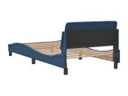 Cadre de lit avec tête de lit Bleu 100x200 cm Tissu THZC40801