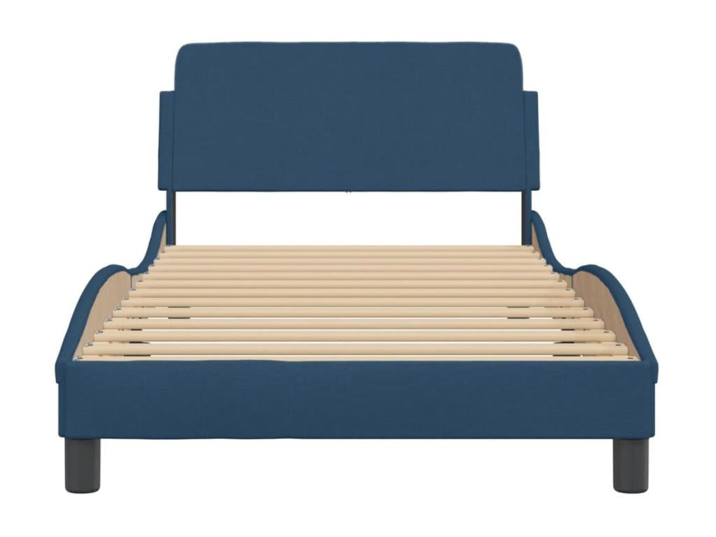 Cadre de lit avec tête de lit Bleu 100x200 cm Tissu THZC40801