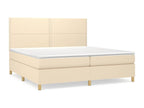 Lit à sommier tapissier avec matelas Crème 200x200 Tissu 5 EXIH01469