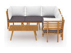 Salon de jardin 6 pcs avec coussins Bois d'Cosymeub solide URLI77699