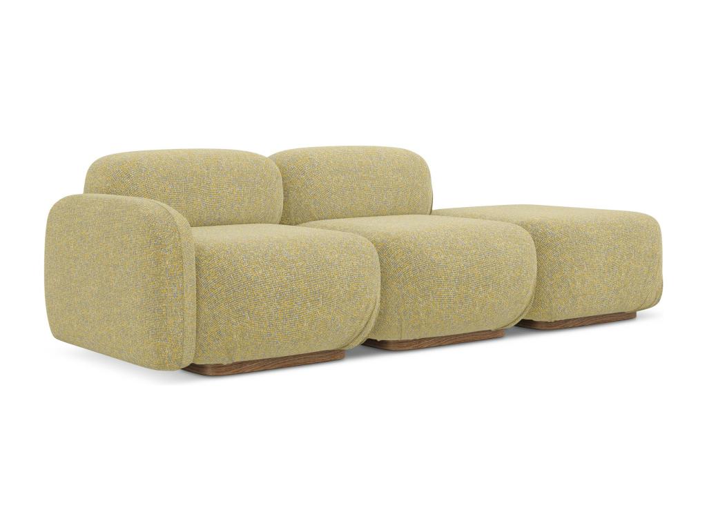 Canapé modulable 3 places droit en tissu texturé - moutarde - Cosymeub WMVD57028