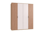 Armoire avec corniche placard coloris blanc imitation chêne Cosymeub - L- 180 x H- 210 x P- 58 cm LPQW28635
